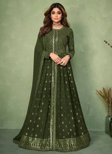 Green Colour Aashirwad Aadhya 9160 Series New Wedding Wear Designer Salwar Suits Collection 9161